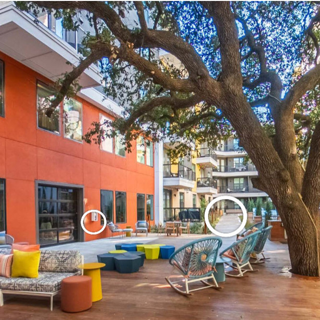 Virtual tour of courtyard at Fifteen15 Apartments in Austin TX